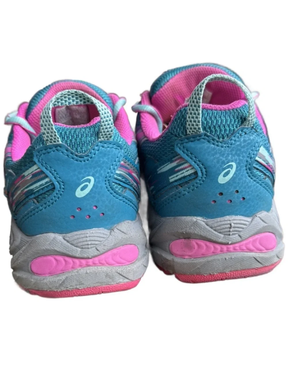 Asics Women's Teal and Pink Athletic Running Shoes